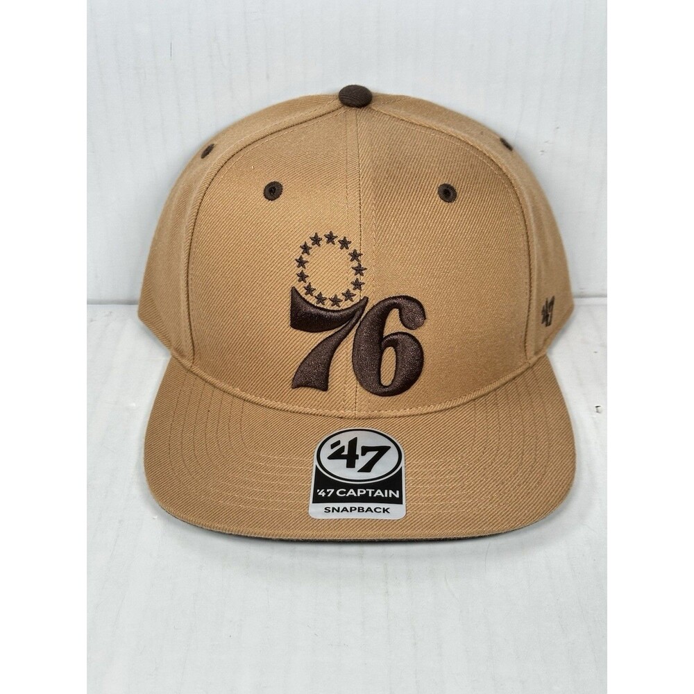 '47 Brand Philadelphia 76ers Captain Snapback Hat Cap Adjustable Toffee Brown